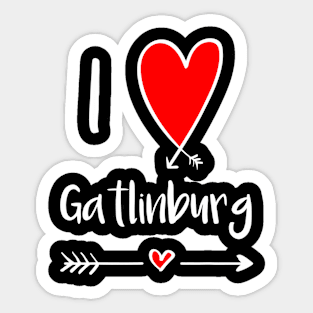 I Love Gatlinburg Tennessee Great Smoky Mountains Heart Sticker